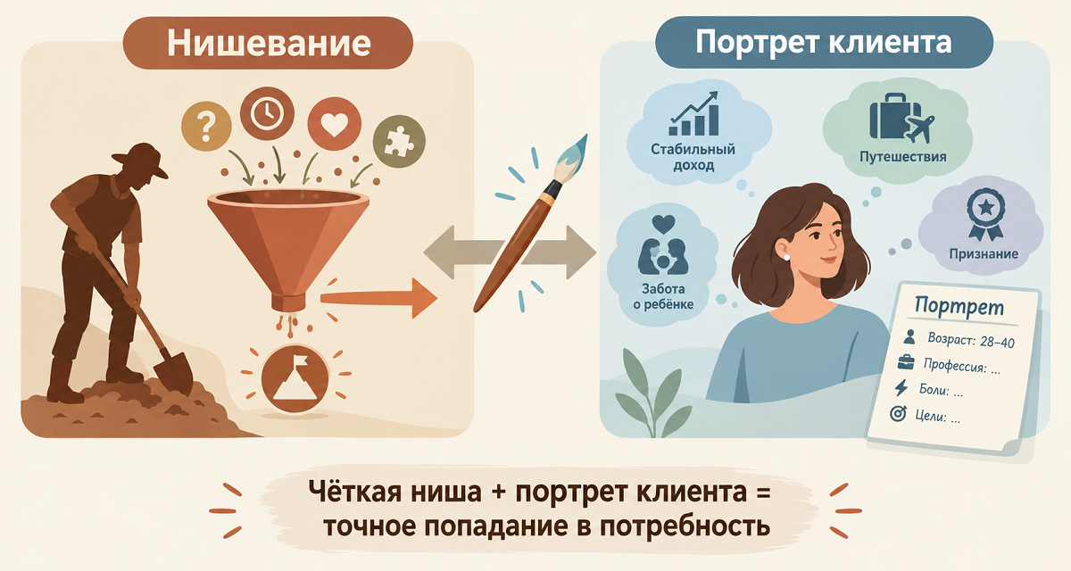 Как психологу и коучу выделиться на переполненном рынке: строим предложение через нишу и портрет клиента